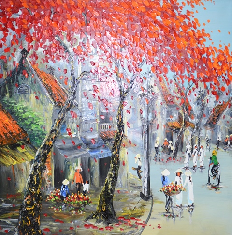 Tranh Sơn Dầu Góc Phố